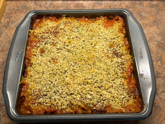 Easy Summer Squash and Ground Beef Casserole with Ghosted Maple and BBQ Sauce